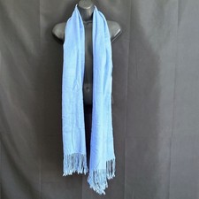Pashmina 100 Pashmina Light Blue Fringe Scarf Wrap Shawl Solid Soft Long