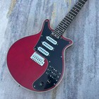 24 Frets Cherry Red Electric Guitar 3 Single-coil Pickup Chrome Hardware