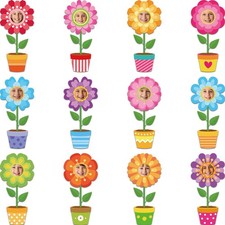 48 PCS Flower Cutouts Photo Space Bulletin Board Decor Spring Floral Crafts