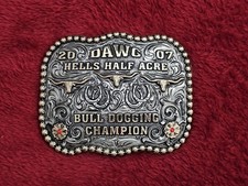 Rodeo X Treme Bull Dogger  RARE  2007  CHAMPION TROPHY BUCKLE  Hells Half Acre  X80