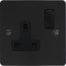 Flat Matt Black Sockets, Switches, Dimmers, Electrical Accessories