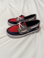 Sperry Top Siders Kids Red/White/Blue 10M