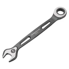 16mm Ratcheting Wrench Ratchet Box Ended Open End Spanner Black-Silver