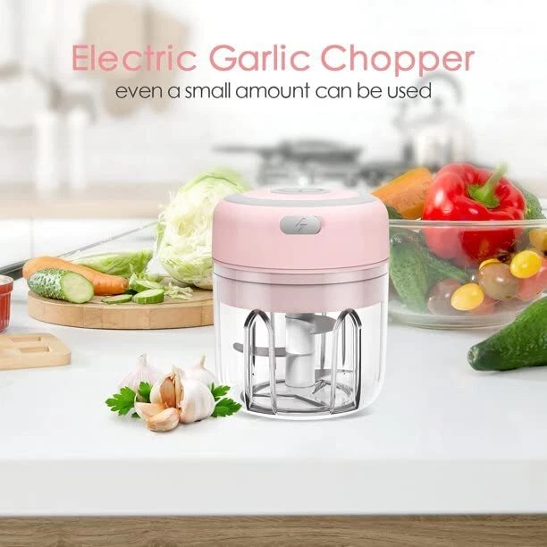 Electric Mini Food Chopper, Rechargable Small Food Processor for Garlic etc