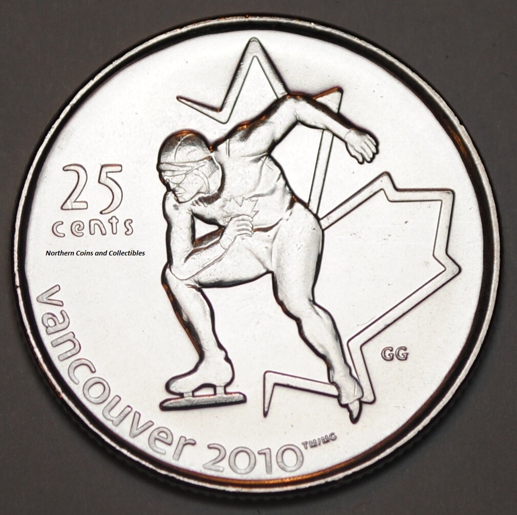 Canada 2009 25 cents Speed Skating UNC - BU Canadian Olympic
