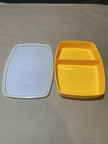 Contenitore ciotola divisorio Tupperware vintage #813-8 con coperchio sigillo