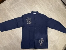 Vintage Air China First Class Printed Linen Pajama Top - XL