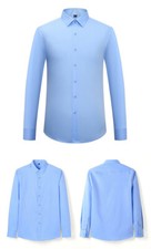 Mens Dress Shirts Long Sleeves Formal Business No Iron Bamboo Casual Shirts Tops