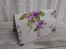 CHECKBOOK COVER Document Coupon Organizer Purple Honey Suckle Fabric USA Made
