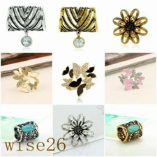 Ring Scarf Women Buckle Holder Silk Vintage Brooch Jewelry Scarves Clip Flower