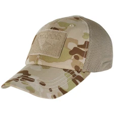 Condor Tactical Adjustable Mesh Baseball Cap Mens Combat Airsoft Multicam Arid