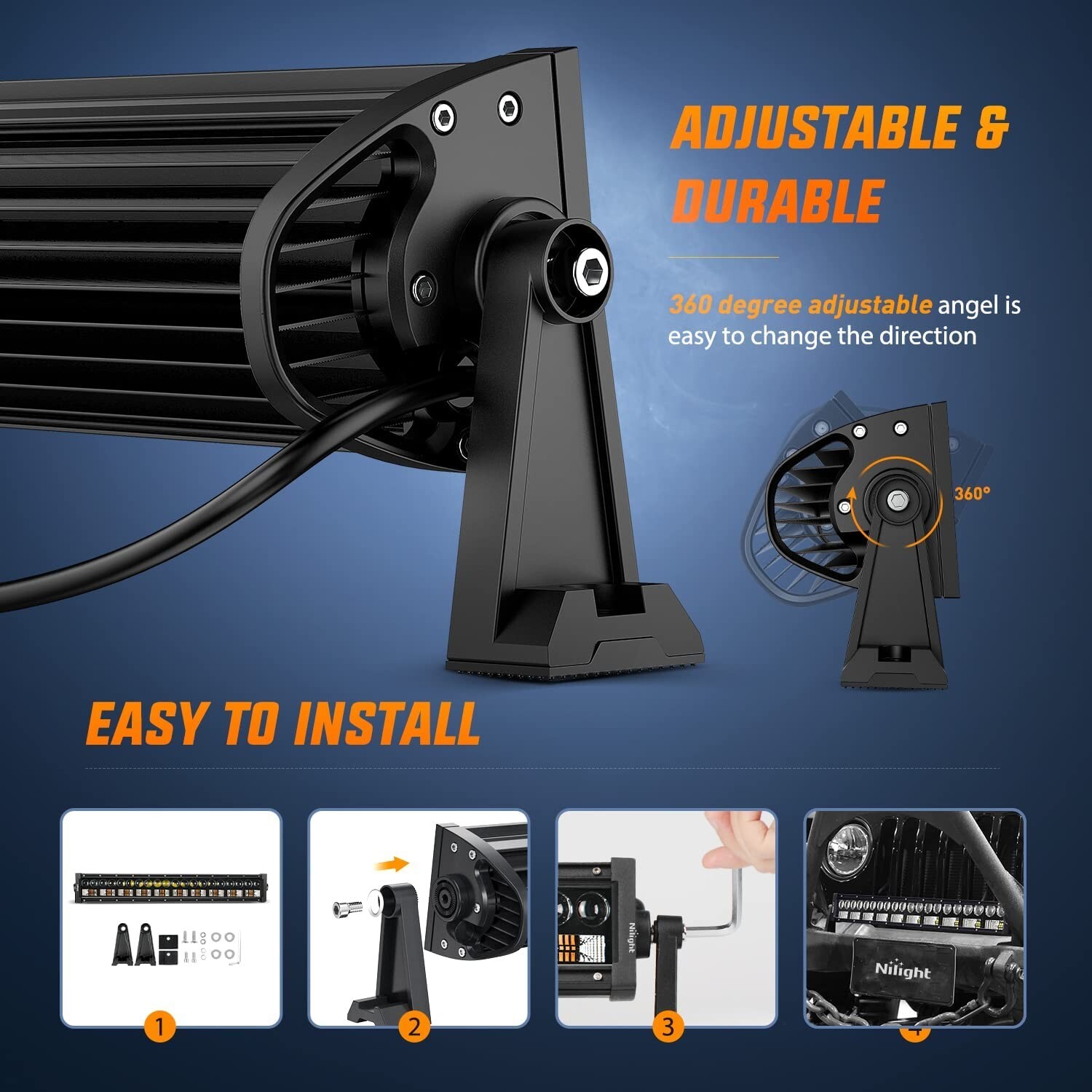 Nilight LED Light Bar 7D 22Inch 150W Spot Flood Combo LED Driving