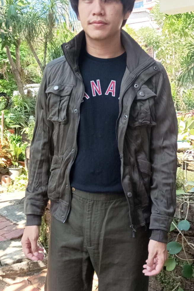 In The Attic Rockers Garment Japan Green Wrinkle Jacket Sz M | eBay