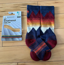 SmartWool Kids Ski Light Cushion OTC Socks Youth Size Small Alpine Blue