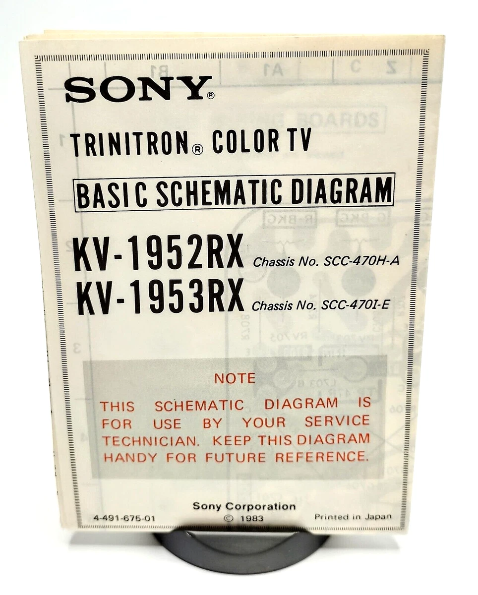 Sony Trinitron Color TV Basic Schematic Diagram KV-1952RX KV.