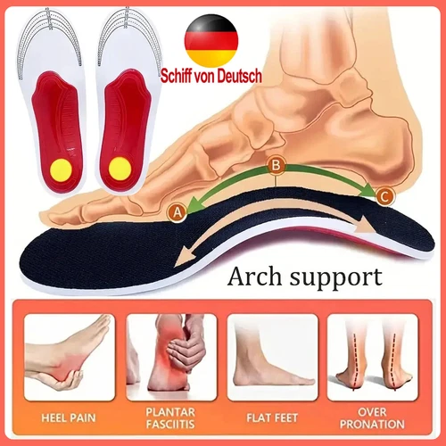 Orthopädische Einlegesohlen Plattfuß Spreizfuß Senkfuß Einlagen für Damen&Herren - Bild 1 von 23
