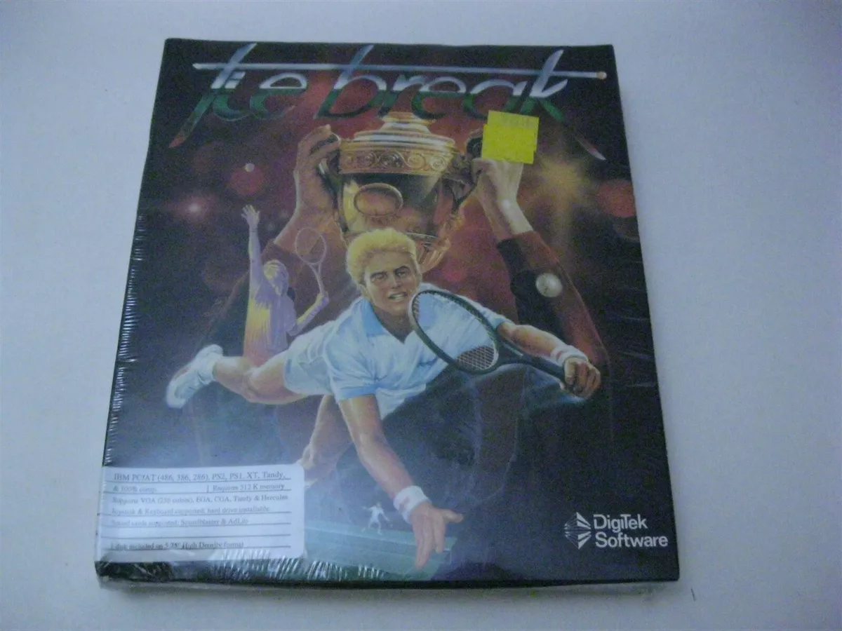 NEW Tie Break Digitek Software IBM 5.25 PC Computer Game Tennis