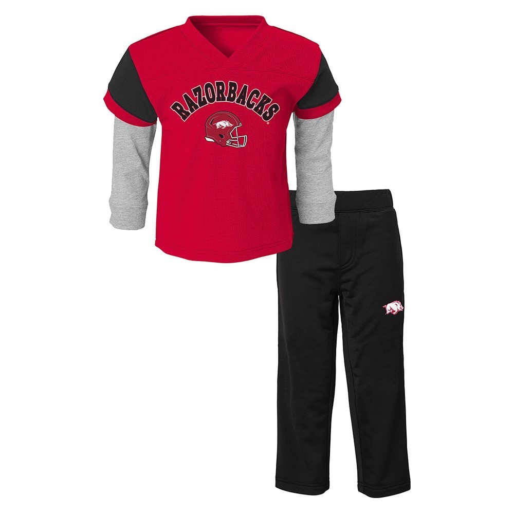 Arkansas Razorbacks NCAA Red Long Sleeve T-Shirt & Pants Set Infant (12M-24M)