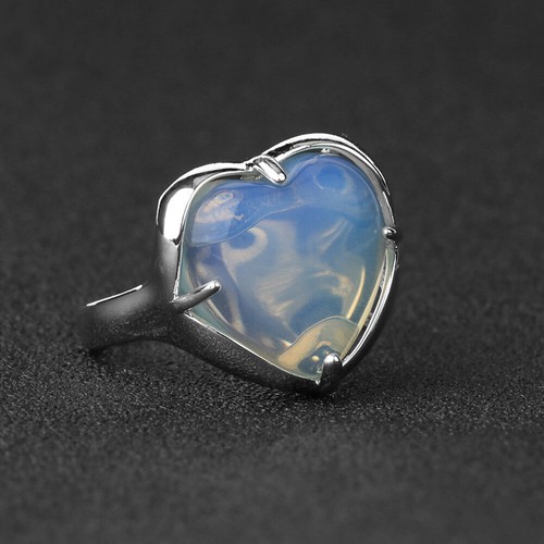 Frauen Kristall Quarz Stein Chakra Herz Finger Ring offen einstellbar Schmuck - Bild 27 von 34