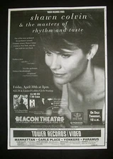 Shawn Colvin Fat City Tour, Beacon Theatre, NYC 1993 Poster Type Concert Ad