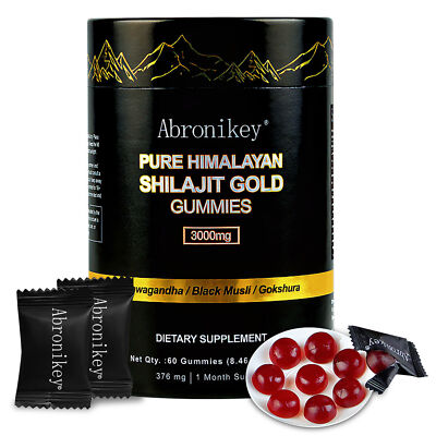 Organic Shilajit Gold Gummies 3000mg - Himalayan Fulvic Acid Energy Boost