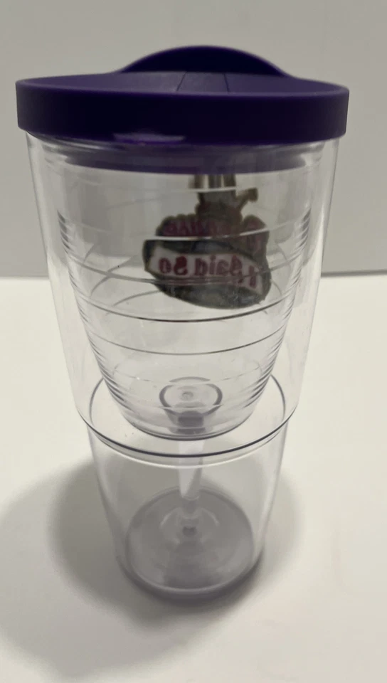 Vaso Tervis 16 oz transparente/púrpura copa de vino taza aislada con tapa Foto 3 de 4