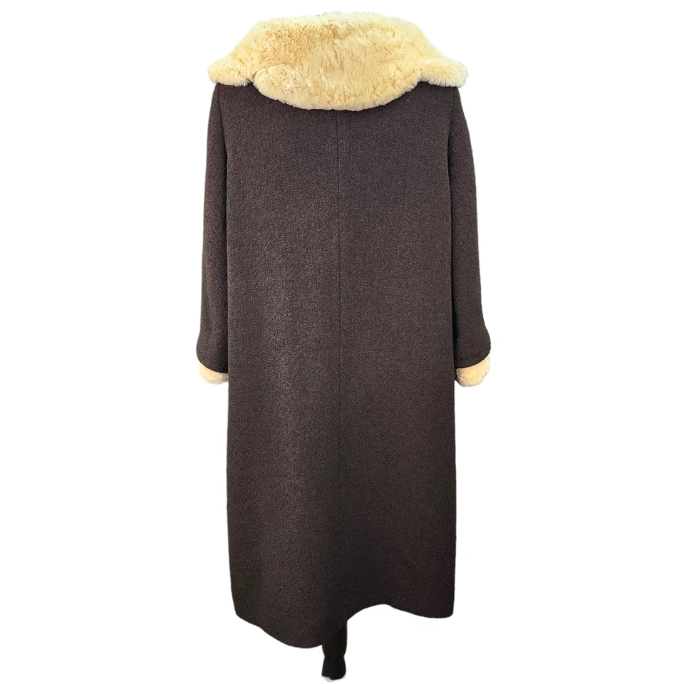 Abrigo De Colección Stevens Forstmann GRANDE Leakas Furriers Dayton OH Marrón Oscuro Piel Tostada Foto 3 de 4