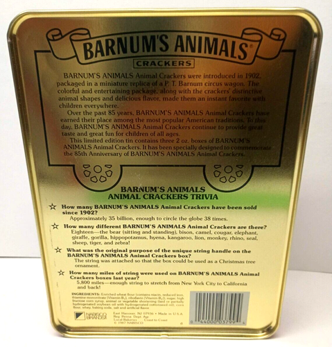 1987 Circus Nabisco Barnum's Animal Crackers 85th Anniversary Collector Tin Box - Picture 10 of 16