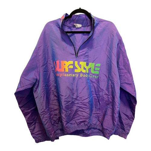 Vintage Surf Style Windbreaker Purple 