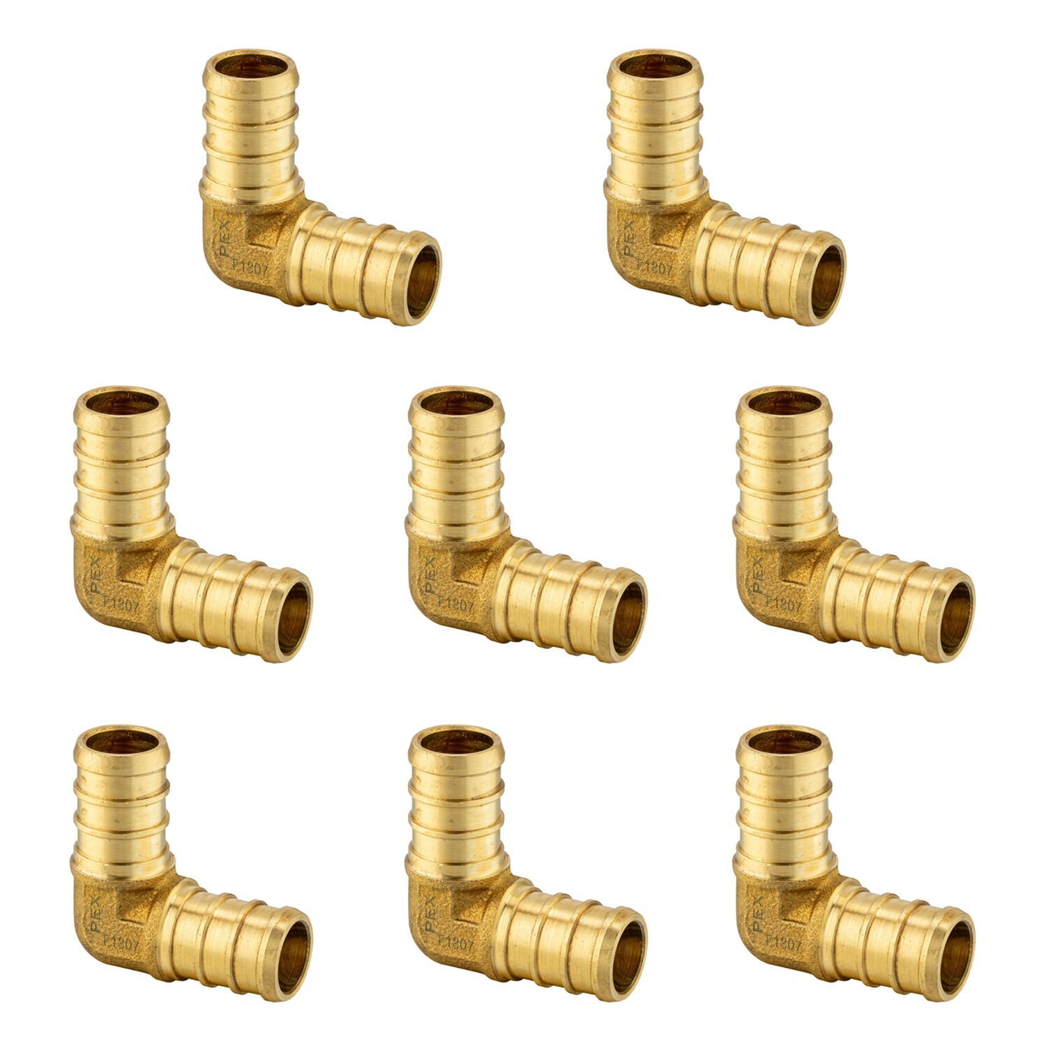 EFIELD 8PCS 1/2" x1/2" PEX ELBOW - BRASS BARB CRIMP FITTINGS , LEAD-FREE