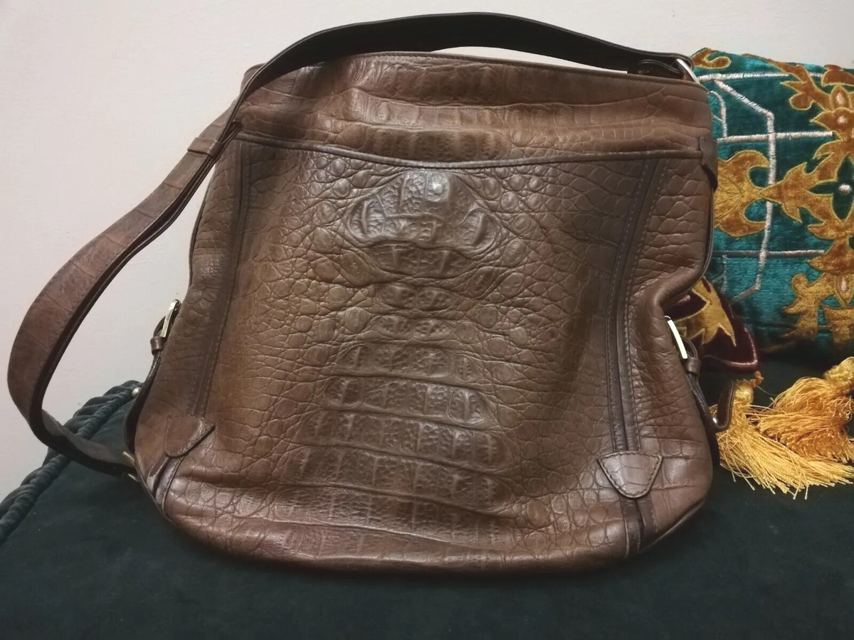 Borsa donna vera pelle stampata Coccodrillo