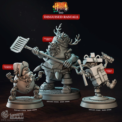 3D Printed Cast n Play Disguised Rascals Holiday Horde Set 28mm 32mm D&D