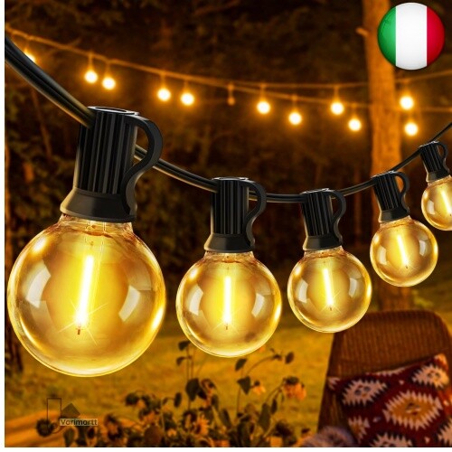 JEYMORKEY Catena Luci da Esterno Giardino - G40 65Ft 20M 30+2 LED Lampadine