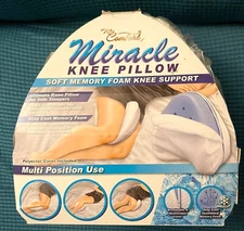 New My Comfort Miracle Knee Leg Pillow w/Memory Foam Support in sealed package