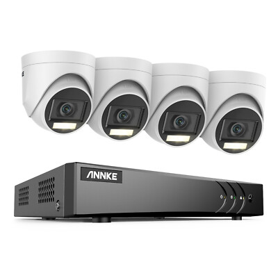 ANNKE 8CH DVR 5MP Audio Security Camera System Human Detection Color Night Vison