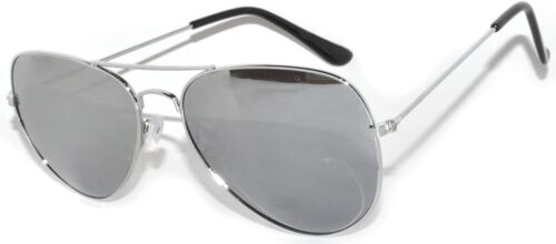 SILBER VERSPIEGELTE LINSE FLIEGERSTIL SILBER METALLRAHMEN SONNENBRILLE UV400 SCHUTZ - Bild 1 von 9