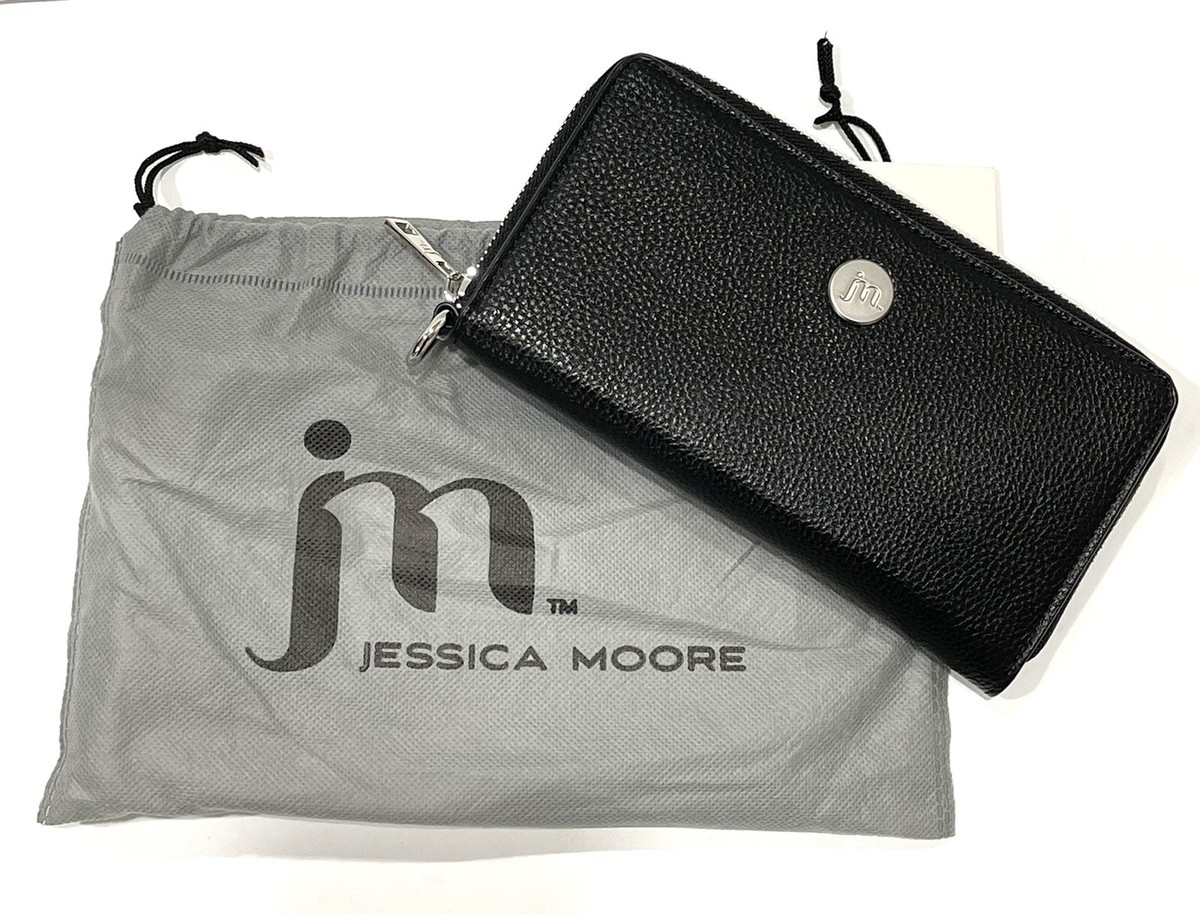 JM Jessica Moore black zip around leather wallet new | eBay