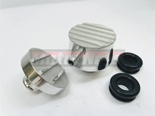 Nostalgic Fin Aluminum Valve Cover PCV+Oil Cap Chevy Ford Hot Rod SBC BBC Retro