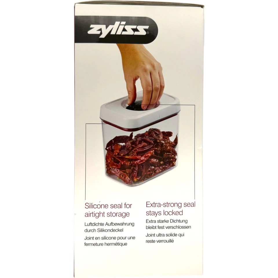 Juego de contenedores herméticos de almacenamiento de alimentos Zyliss Twist & Seal de 5 piezas apilables blanco BPA Foto 2 de 4