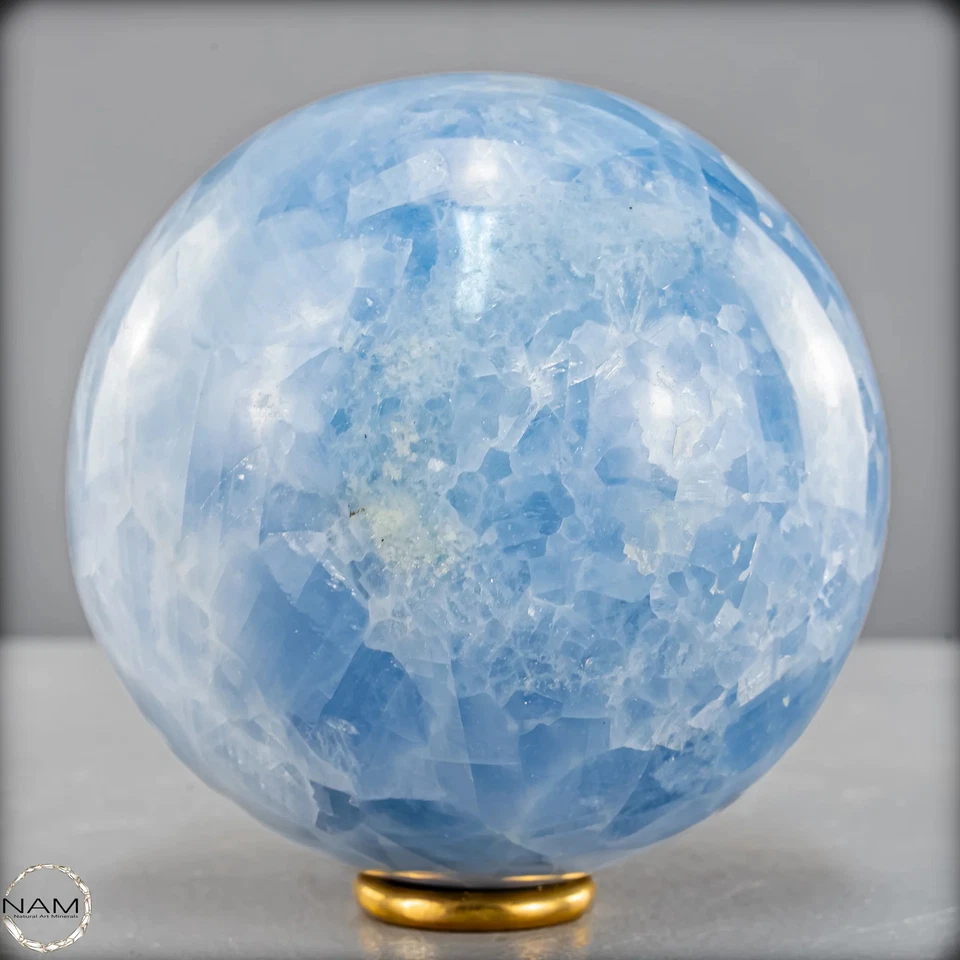 Natürliche Blaue Calcit-Kristall Kugel -1022,67g - 85mm - Bild 3 von 4