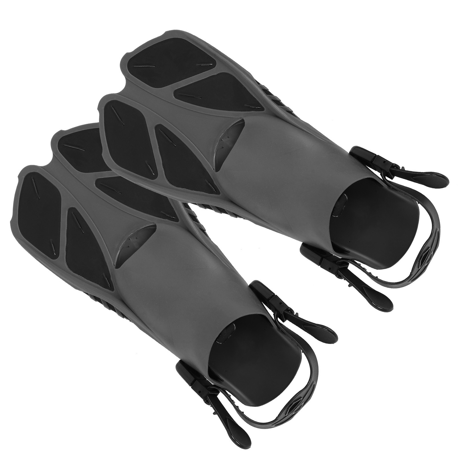 2pcs Adjustable Snorkeling Fins Soft TPR Open Heel Long Diving Flippers For