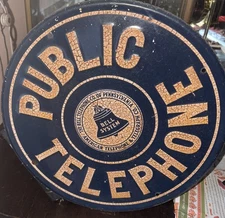 Metal Public Telephone Sign Reproduction Pennsylvania Bell Telephone