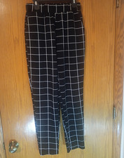 SHEIN Women s Dress Pants Black/White Check Pattern Regular Size L