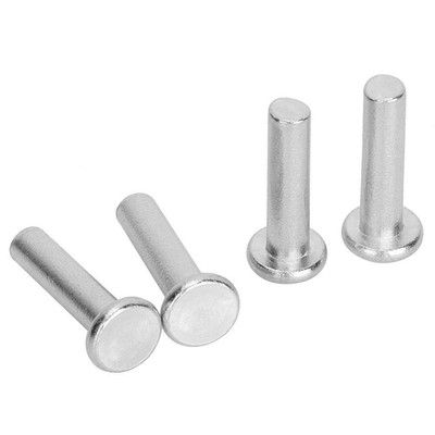 Flache Senkkopf-Aluminium-Vollnieten, 20 Stück M6 Flachkopf-Vollaluminium-Nieten
