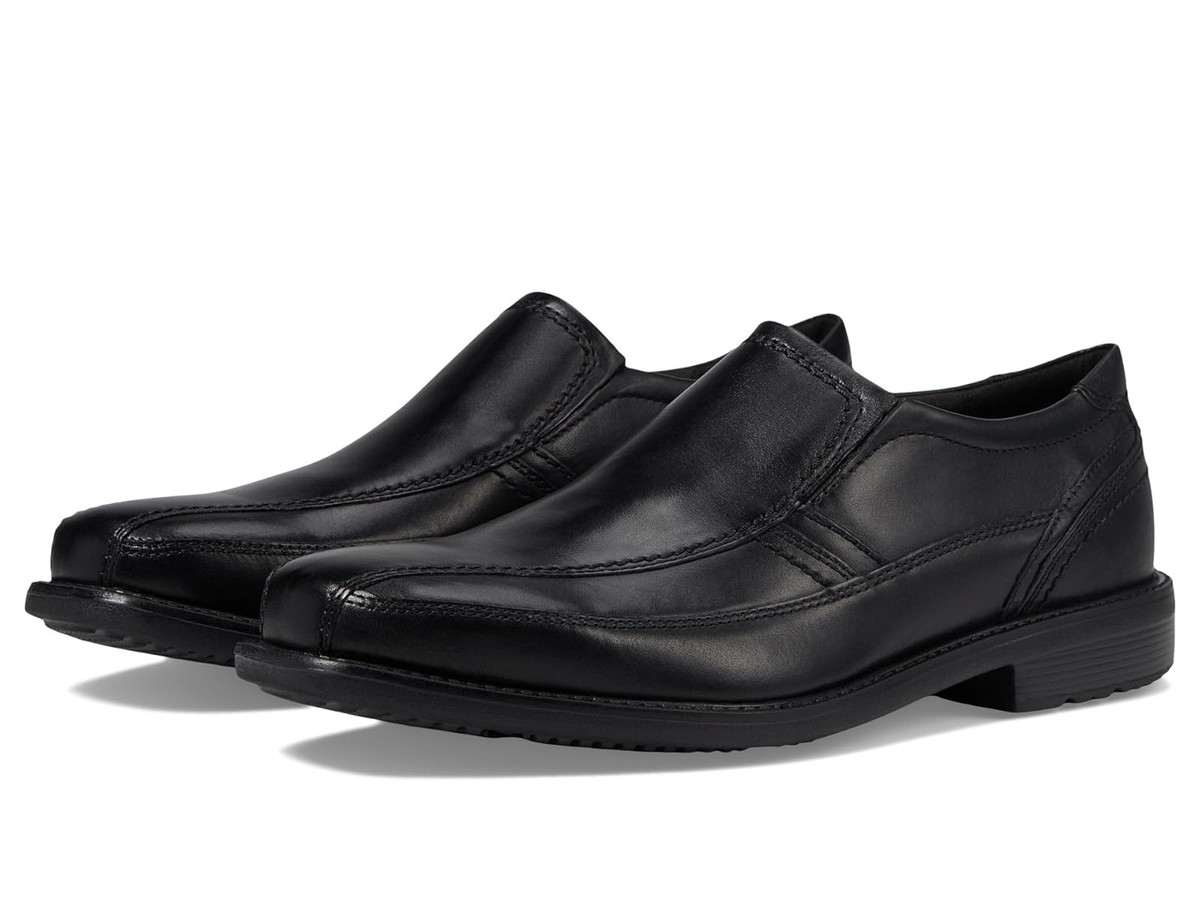 MENS NEW ROCKPORT Black Leather Rubber Slip On Work Casual Loafers Shoes 7.5 Amazon.com | Rockport Men main image 3