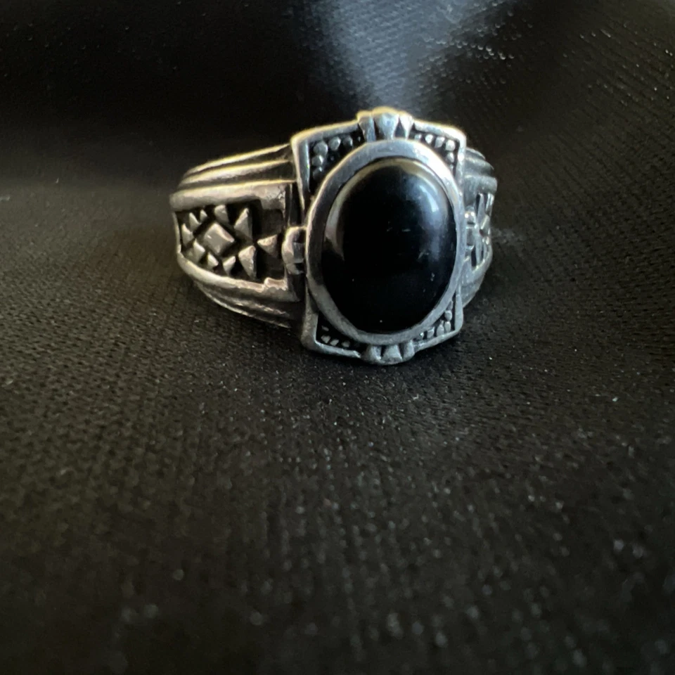 Часы и цвета перекресток 925 пробы кольцо оникс камень мужской размер 7 - Изображение 2 из 4