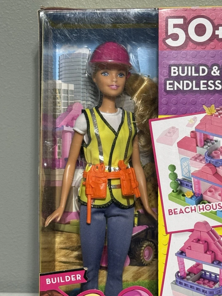 Barbie Constructor de Construcción 50 Piezas de Construcción Sombrero Duro Libros de Trabajo Chaleco de Alta Visibilidad Foto 2 de 4