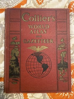 Collier's World Atlas & Gazetteer 1938 Vintage Classic Book HC Antique Map Book
