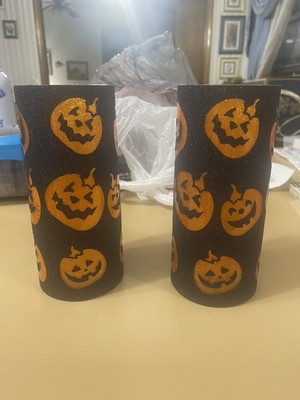Midwest-CBK Set Of 2 Battery Operated 7  Tall Candles With Jack-o-Lanterns 