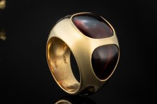 Pomellato Cocktailring Bisanzio Ring Massiv mit Granat in Gelbgold 750 Schmuck